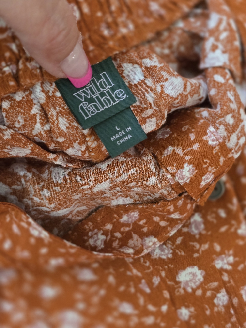 wild fable Rust Floral Button-Front Maxi Skirt - Picture 3 of 4